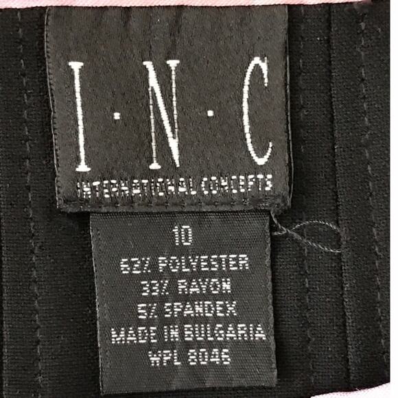 INC Black & Pink Striped A-Line Skirt International Concepts Size 10 - Picture 3 of 3
